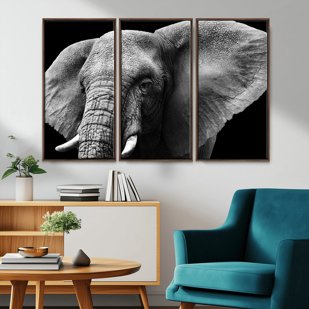 Big Elephant Close Up Wall Art Canvas Print