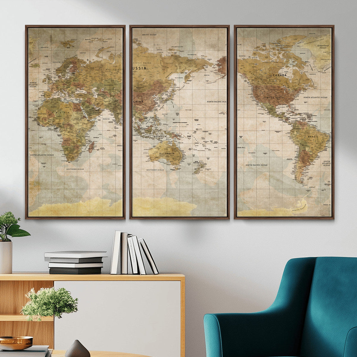 World Map Canvas Print – Detailed Map of the World Wall Art