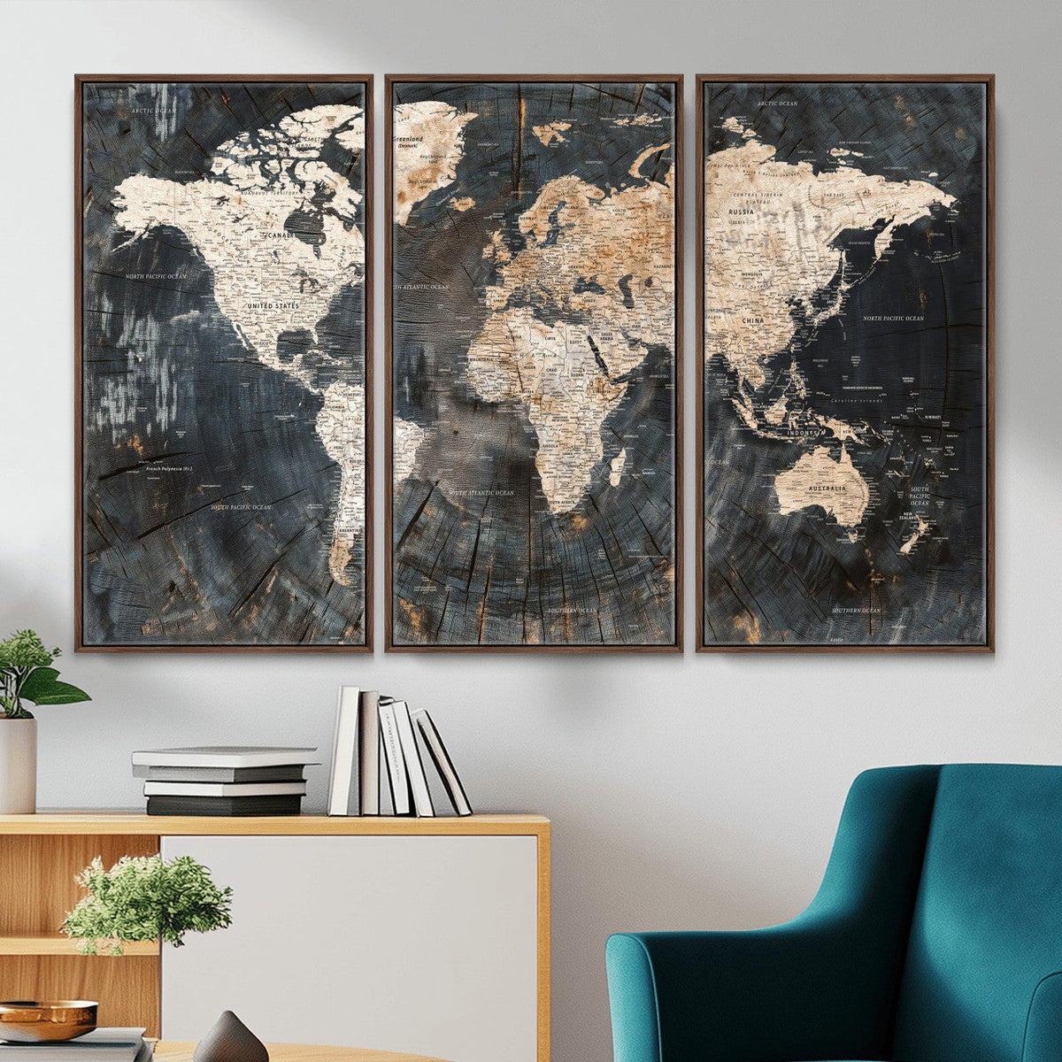 World Map Canvas Print – Detailed Map of the World Wall Art