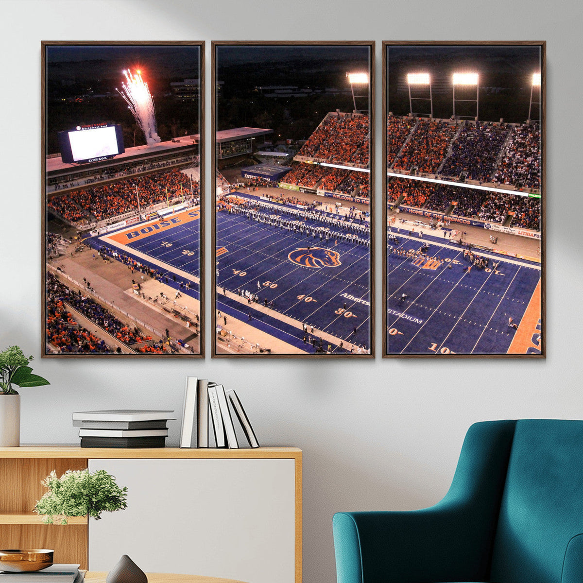 Boise State Stadium Large Wall Art Canvas Print for Living