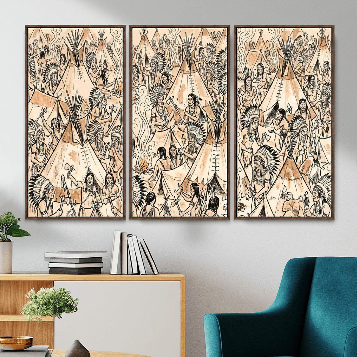 Native American Indian Wall Art Canvas Print - Abstract