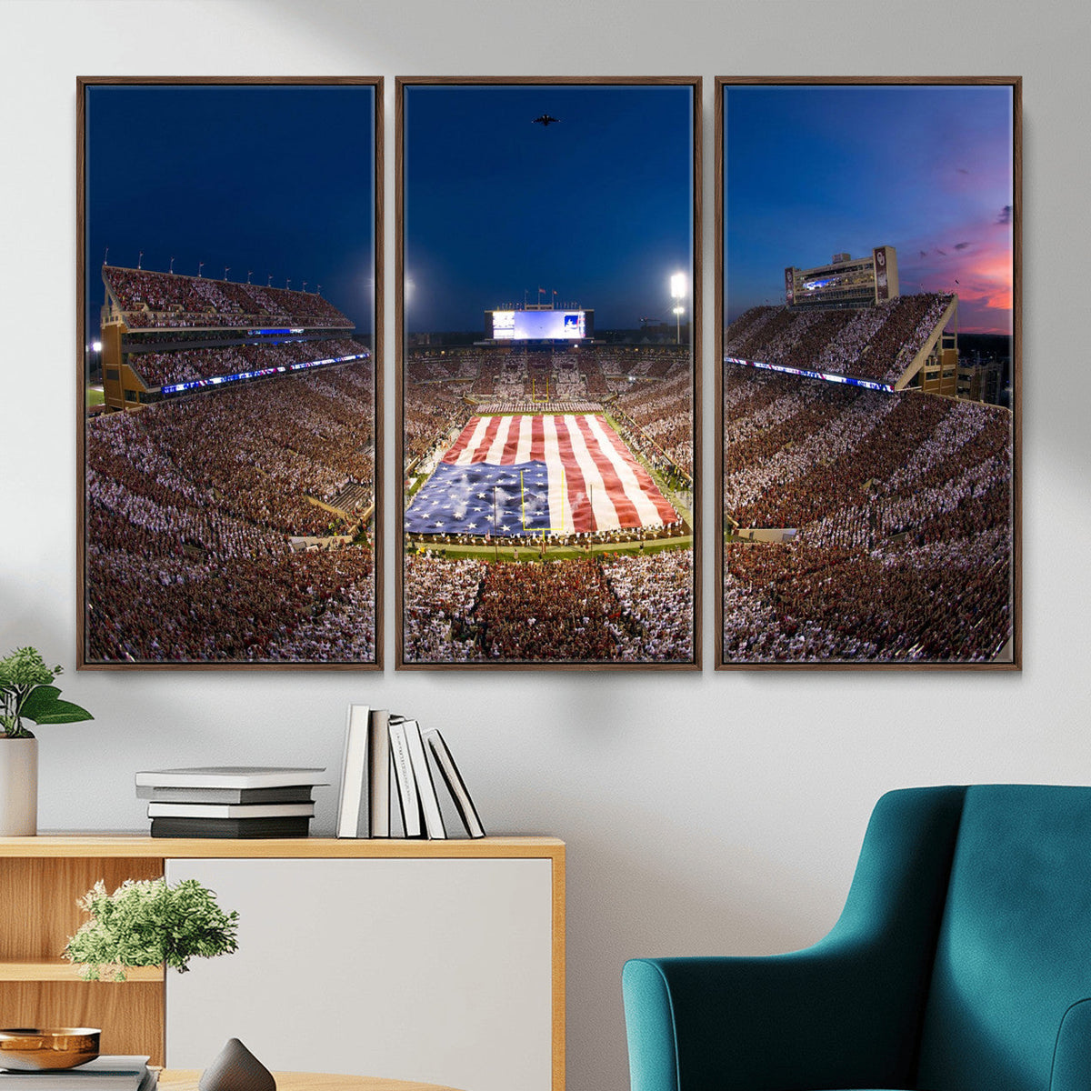 Oklahoma Sooners Memorial Stadium Wall Art Canvas Print,