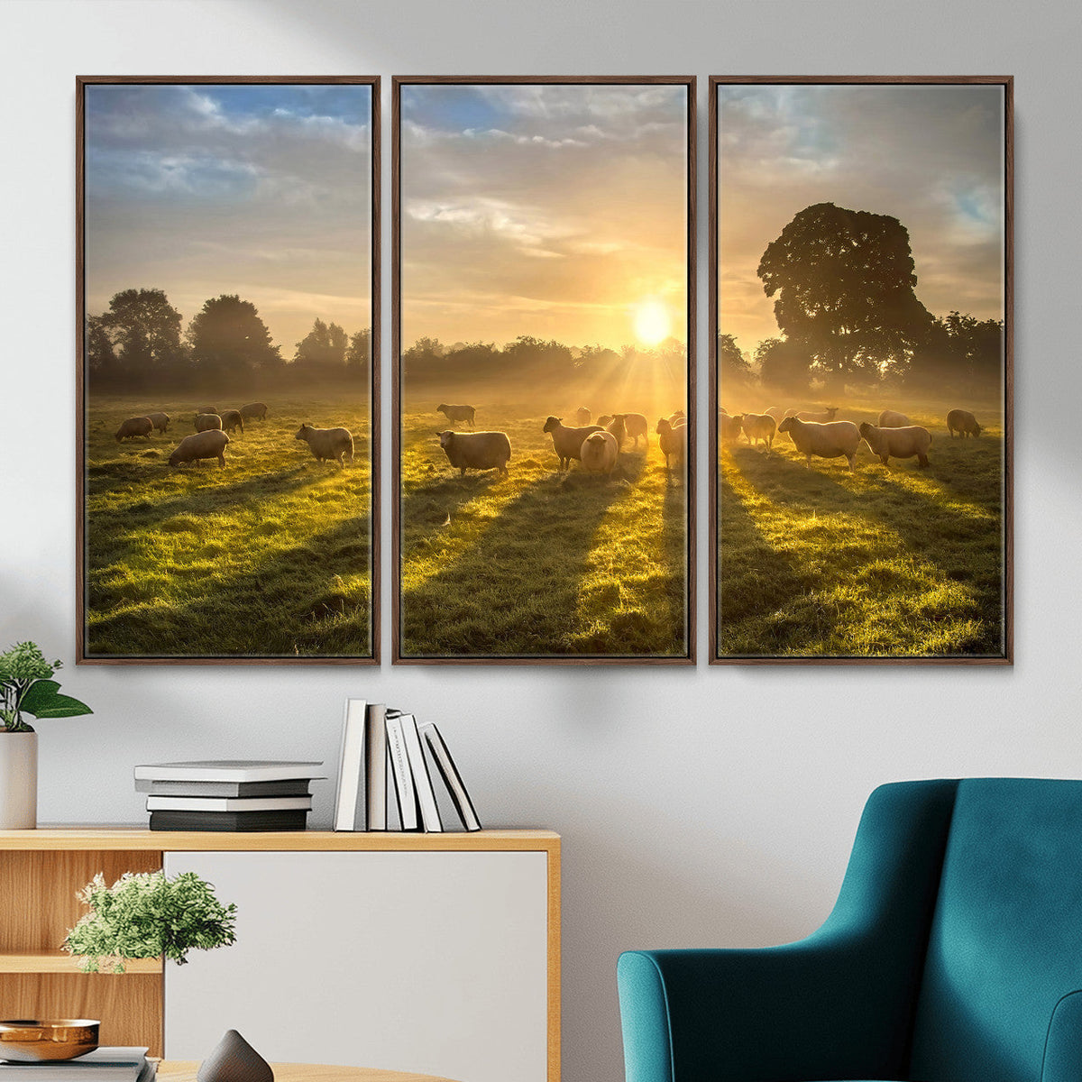 Sheep Wall Art Canvas Print – Rural Farm Animal Artwork