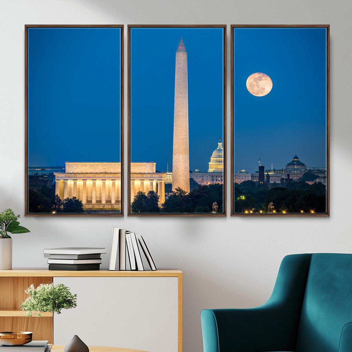 Washington DC Skyline Wall Art Canvas Print – Lincoln