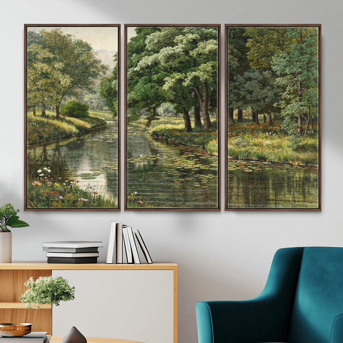 Forest Stream Canvas Wall Art, Peder Monsted A Forest Stream