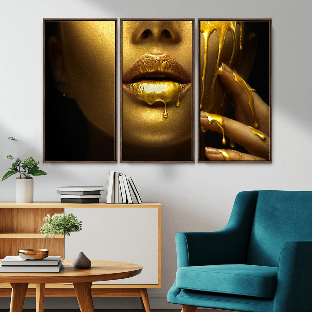 Gold and Women Wall Art Canvas Print