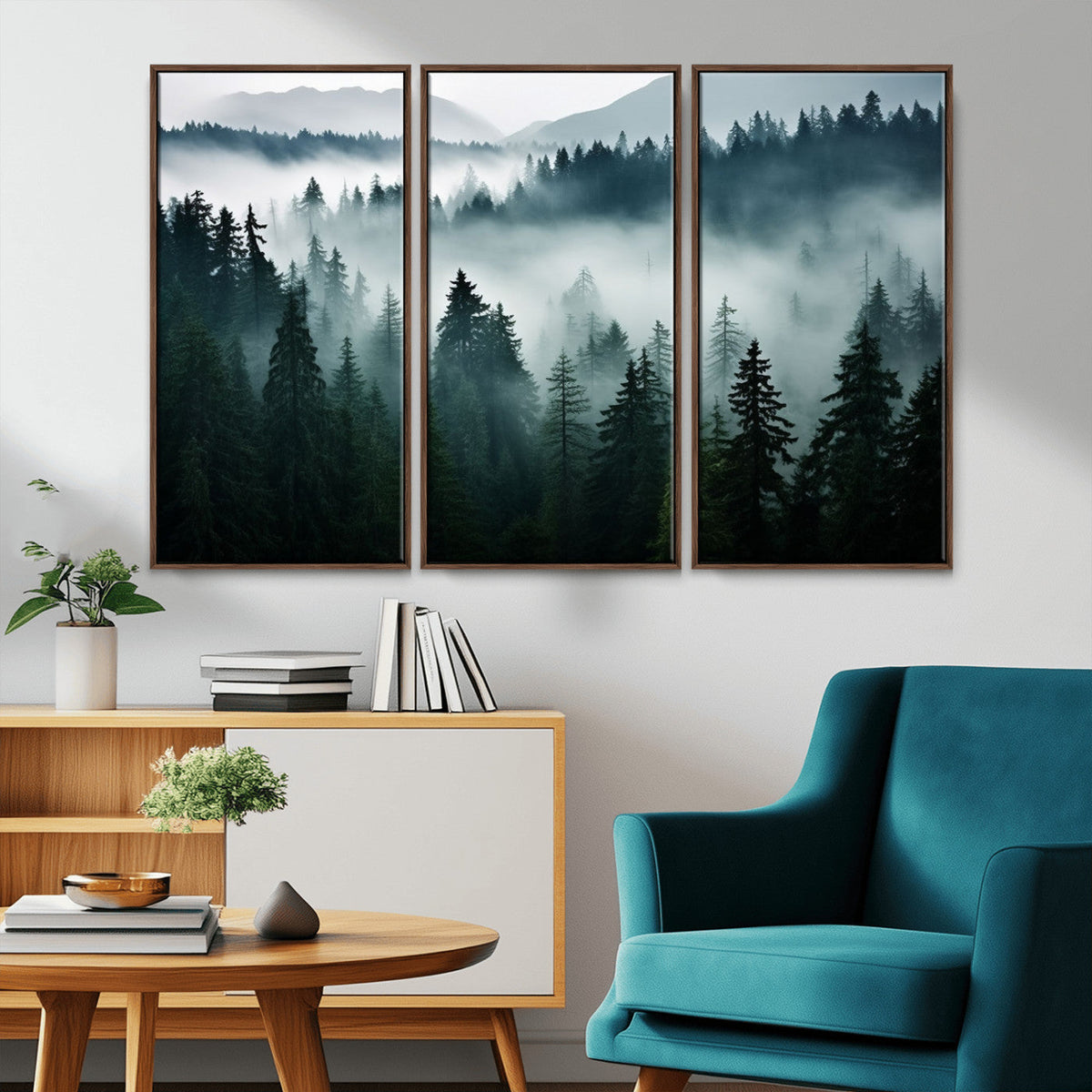 Captivating Misty Forest Wall Art Canvas, Premium Canvas