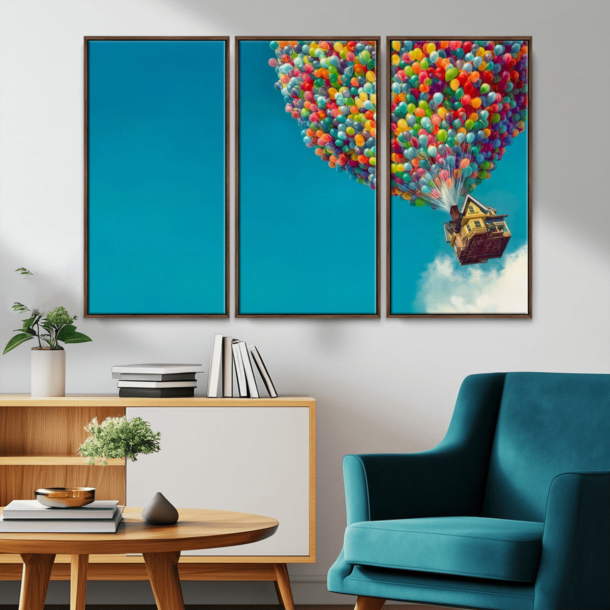 Carl Fredricksen, Up Movie Wall Art, Colorful Balloon House