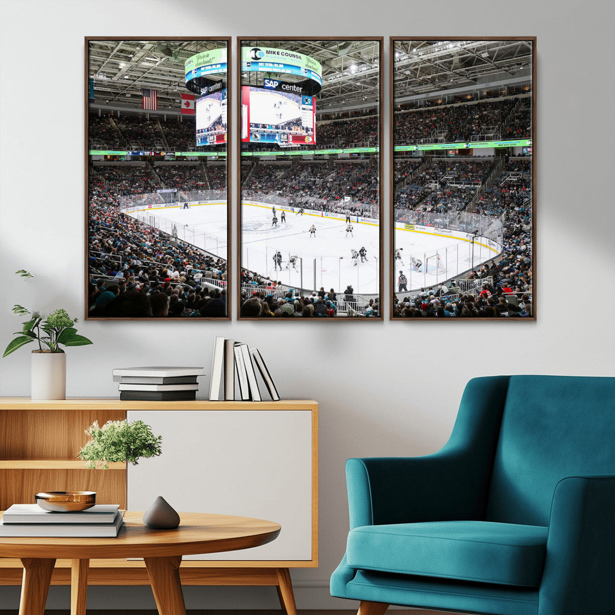 Sharks Arena Blackhawks Sharks Ice Hockey Stadium Wall Art