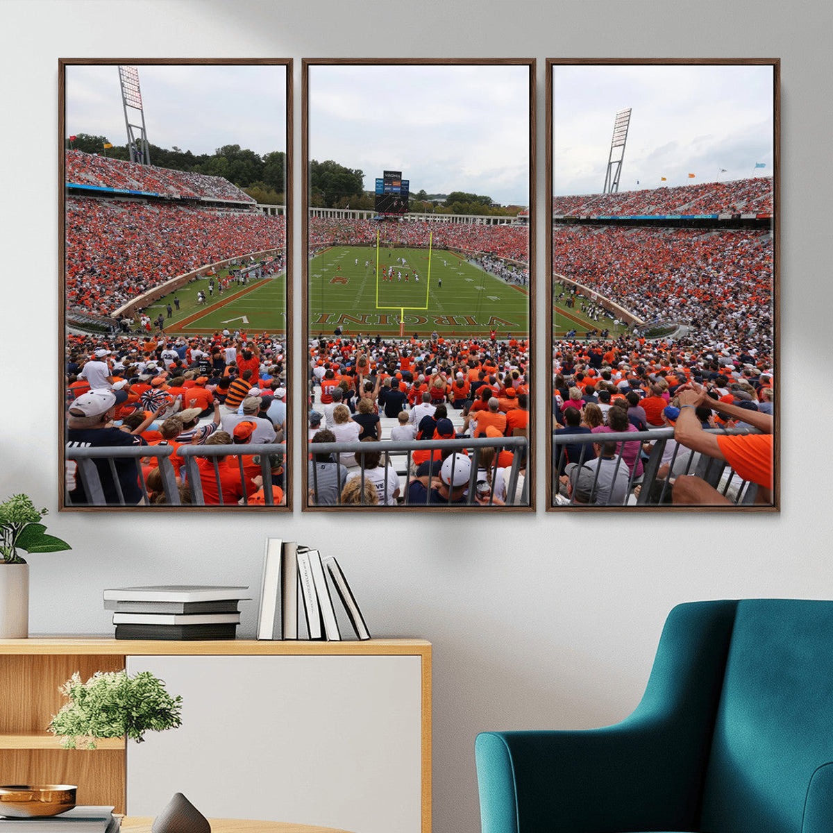 Virginia Cavaliers Football Team Print - Charlottesville Scott Stadium Print Wall Art Canvas