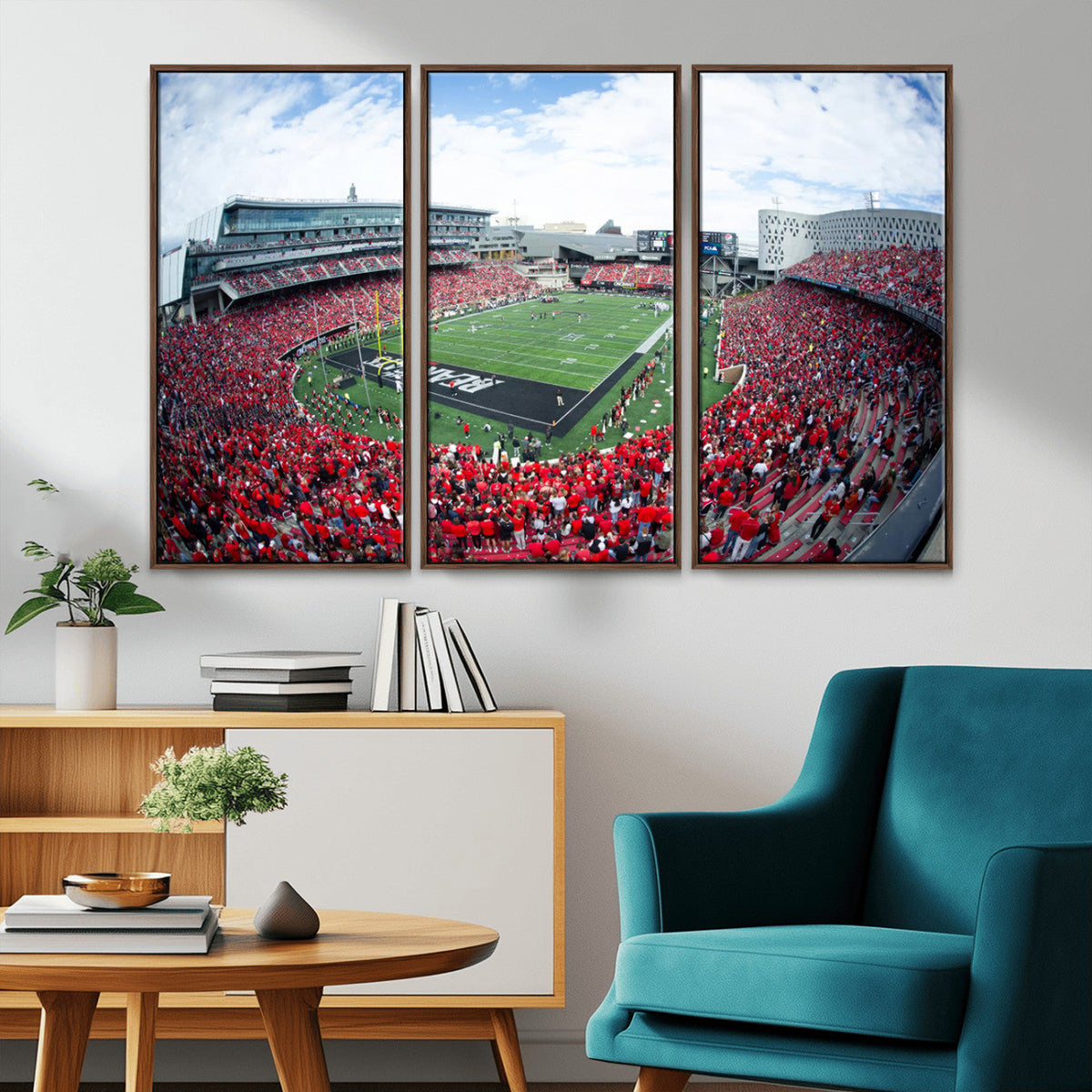Cincinnati Bearcats Football Team Print - Nippert Stadium Wall Art Canvas Print