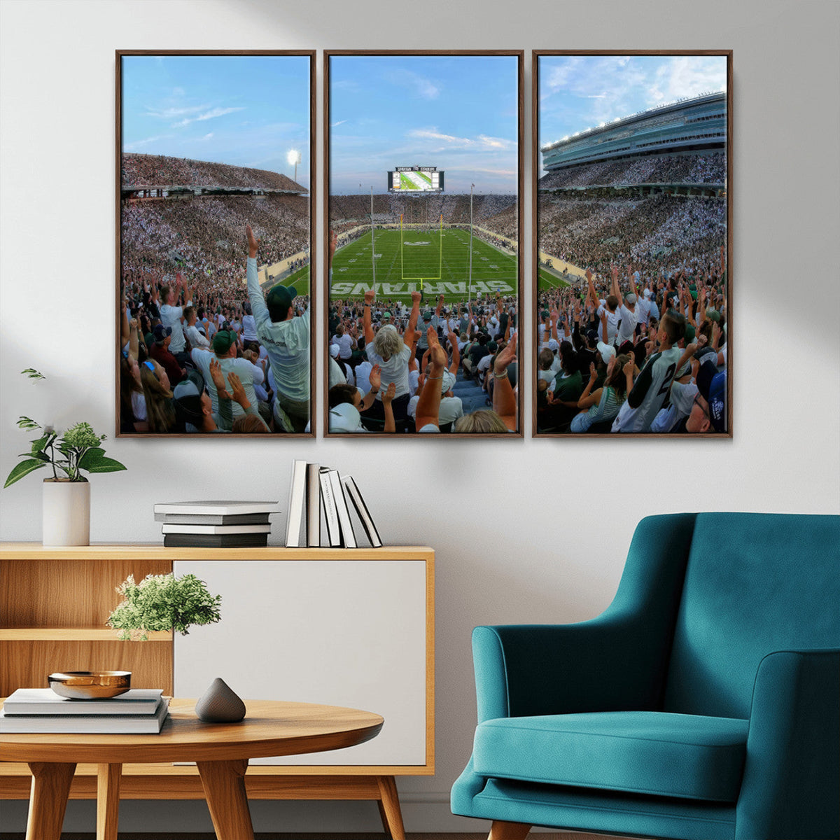 Michigan State Spartans Football Team Art Print - East