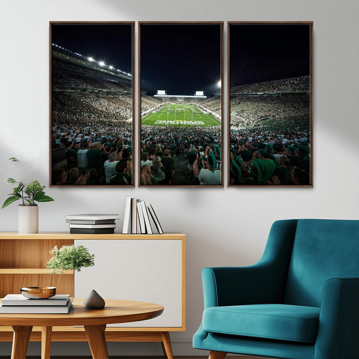 Framed Michigan State Spartans Football Team Print - East