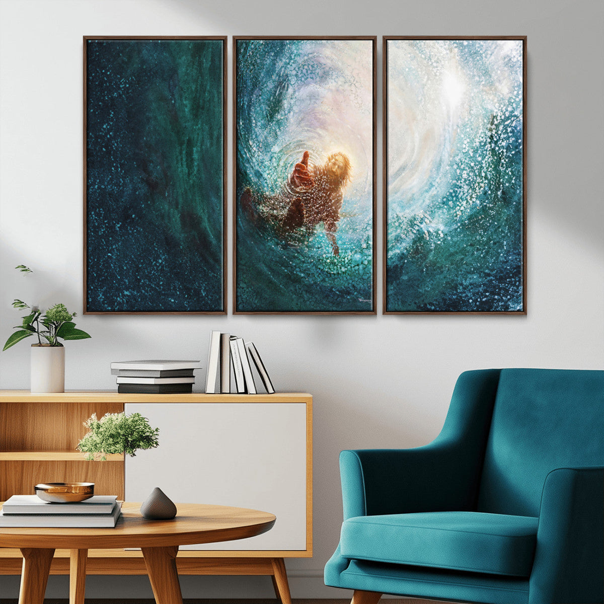 Powerful Jesus Canvas Print - Hand of Salvation,