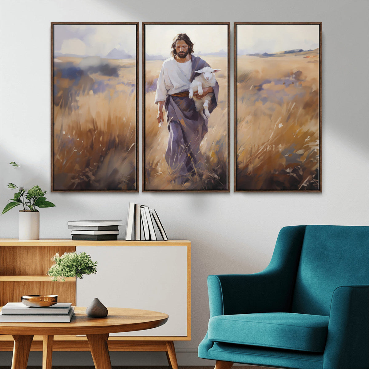 Jesus the Good Shepherd Wall Art Canvas Print - Lost Lamb