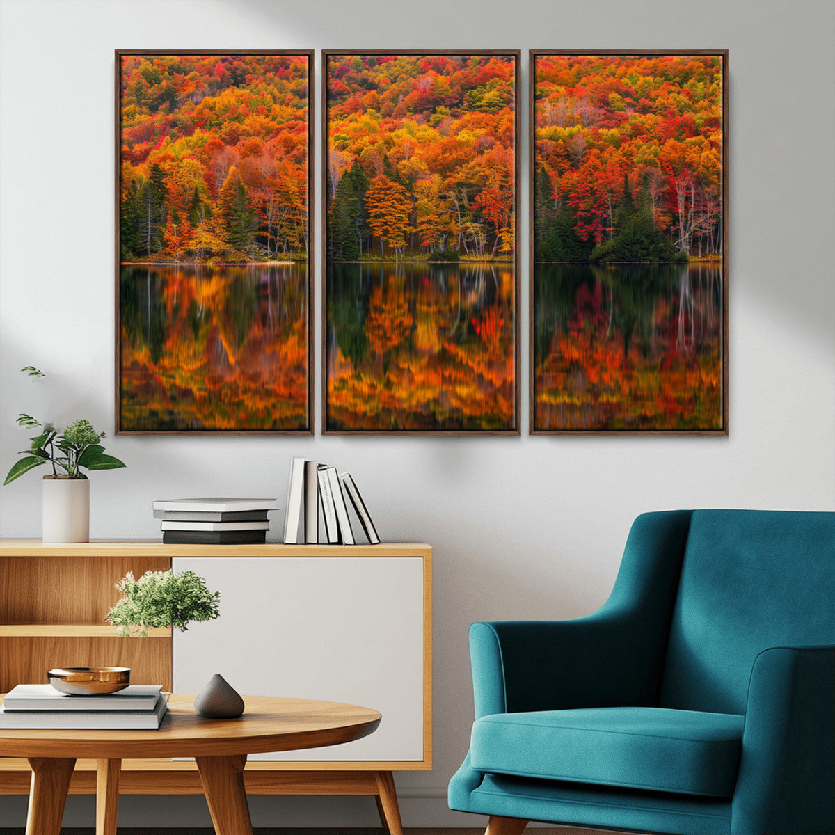 Fall Foliage Wall Art - Autumn Reflection Canvas Print,