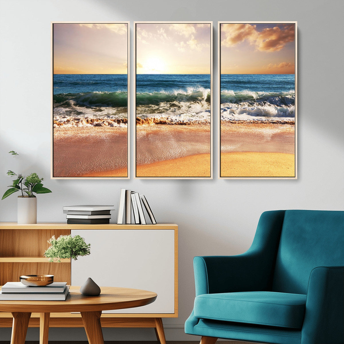 Serene Beach Path Canvas Art, Giclee Canvas Print with