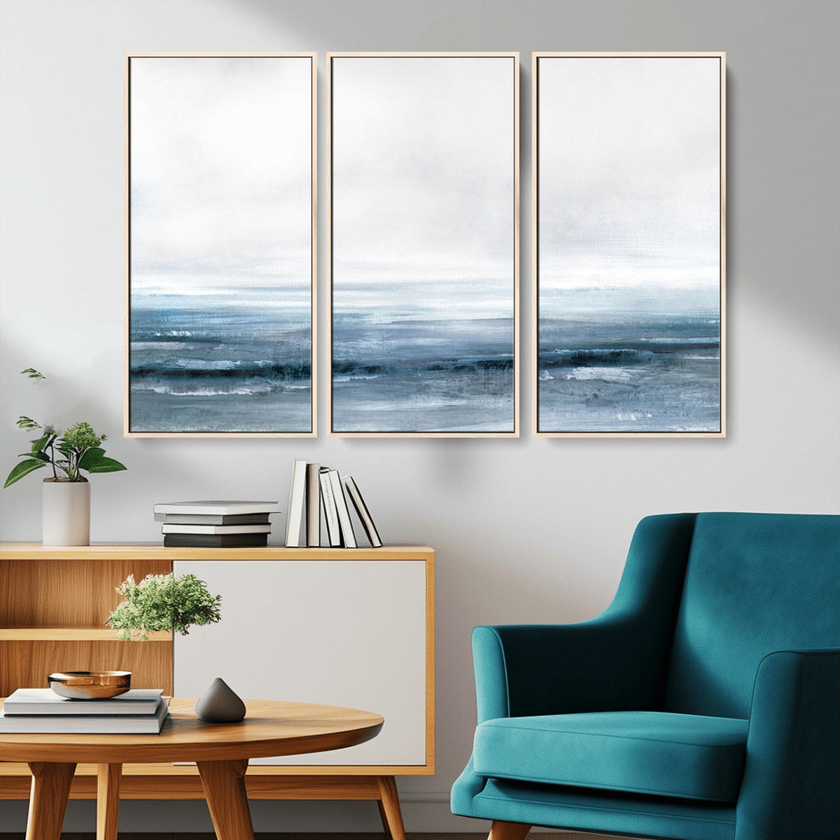 Blue Ocean Abstract Artwork Wall Art Canvas Print
