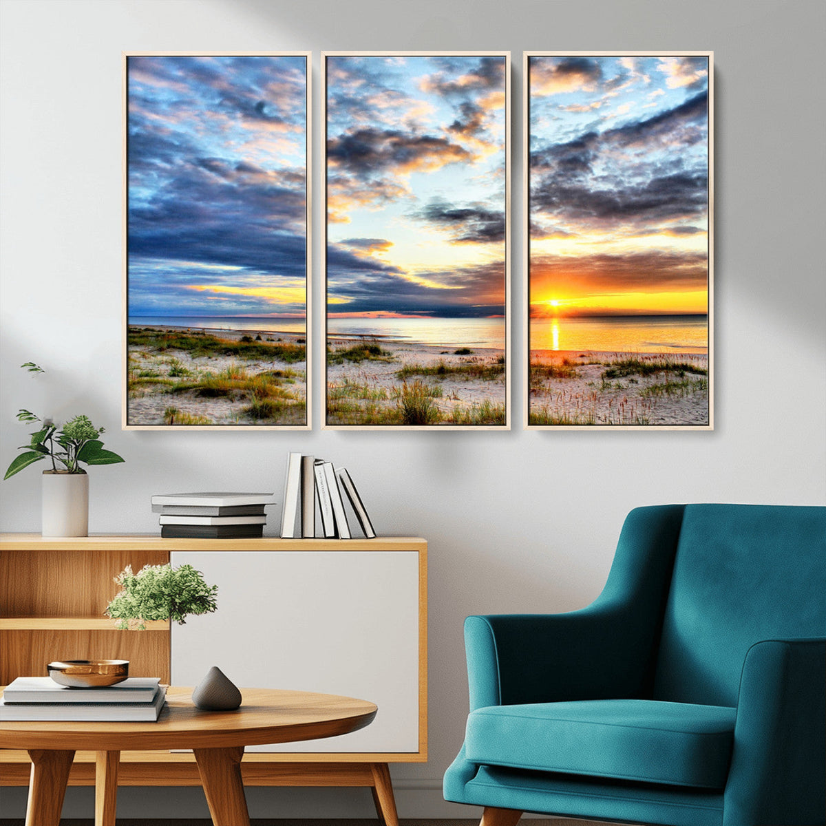 Sunset On The Ocean Wall Art Canvas Print