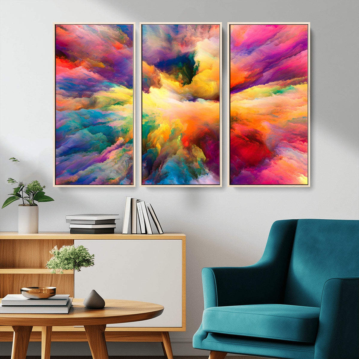 Blazing Vibrant Colors Cloud Wall Art Canvas Print