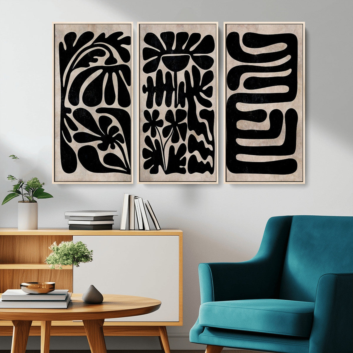Canvas Print Wall Art Abstract Art Boho, Framed Boho Art