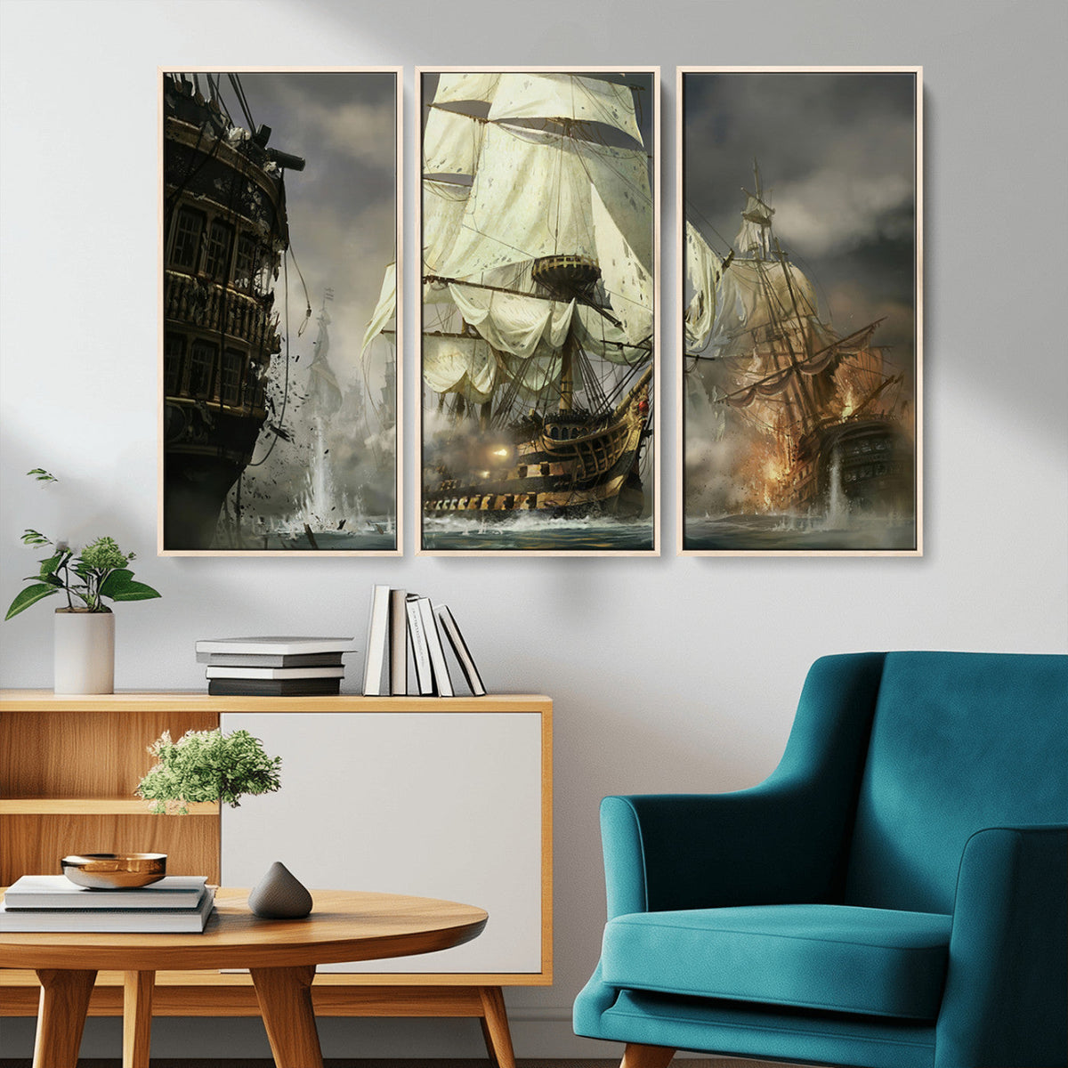 Pirate Ship War Wall Art Canvas Print
