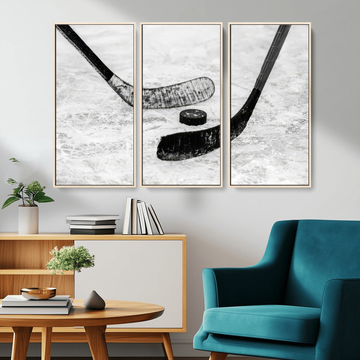 Winter Ice Hockey Sport Canvas Wall Art Print - Hockey Wall