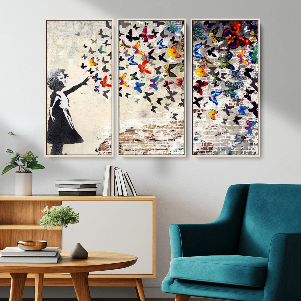 Banksy Graffiti Wall Art Canvas Print: Girl Releasing