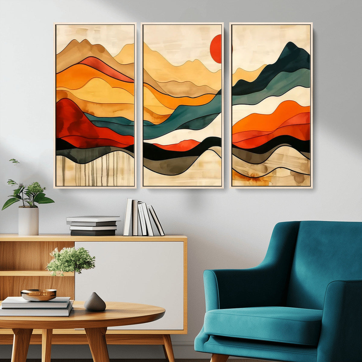 Mid Century Wall Art Print - Abstract Woodland Print -