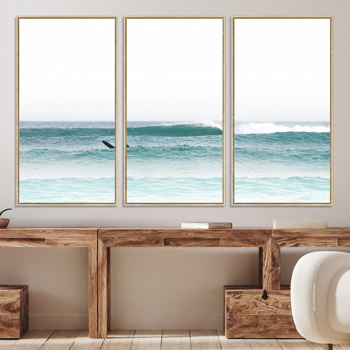 Surfing Wall Art Canvas Print – Framed Ocean Waves