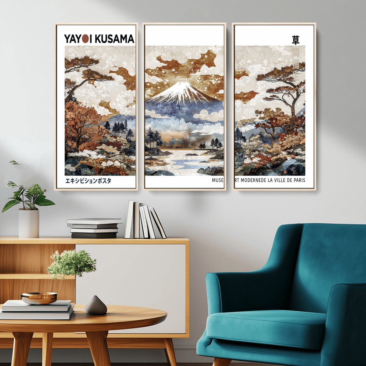 Modern Japanese Wall Art Canvas Print – Framed Abstract