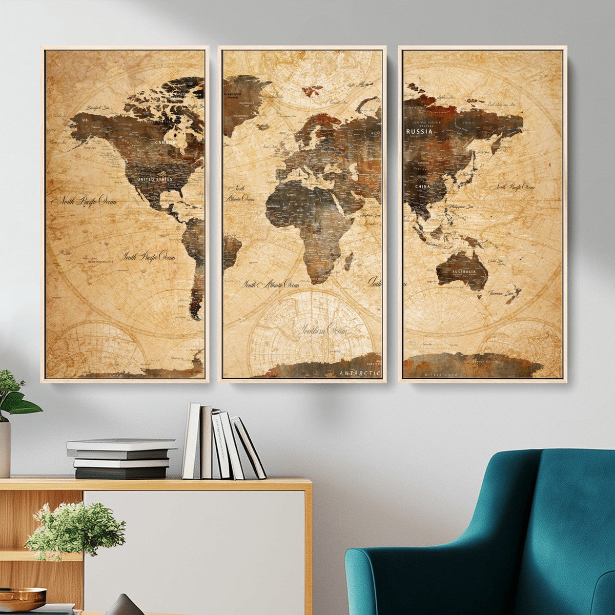 Push Pin World Map Canvas Print – Travel Tracker Wall Art