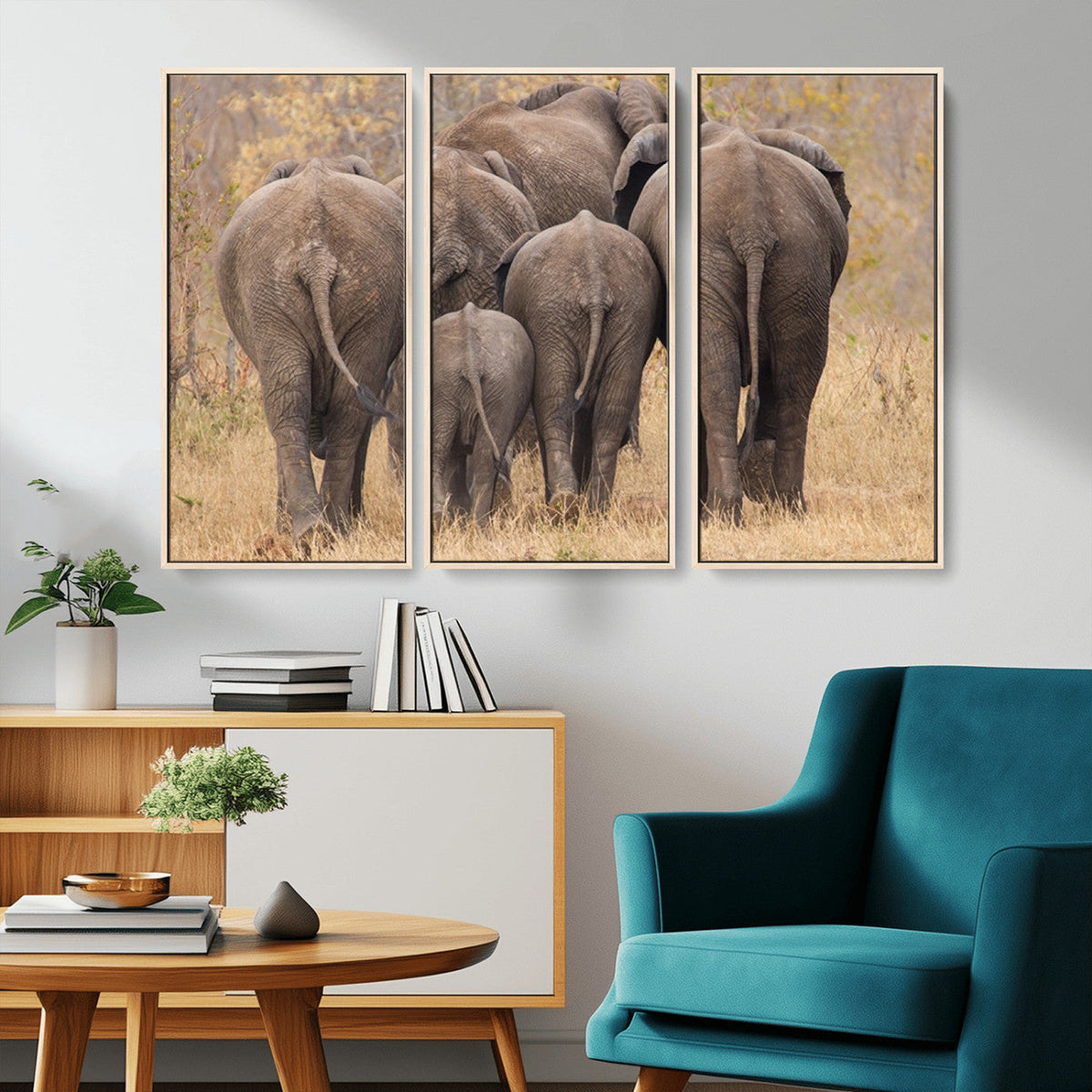 Wild Elephant Wall Art Canvas Print