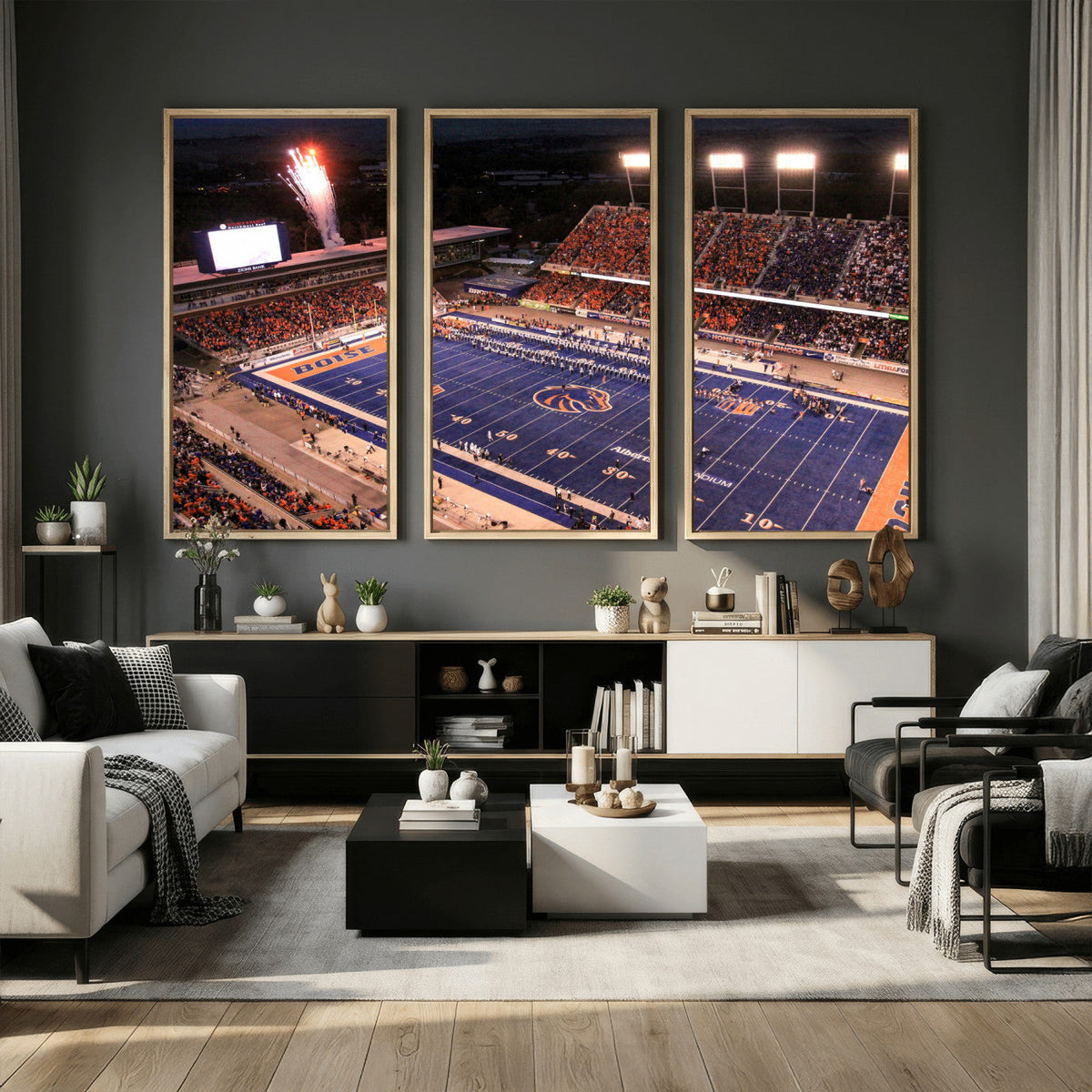 Boise State Stadium Large Wall Art Canvas Print for Living
