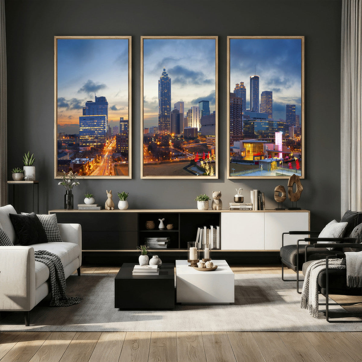 Atlanta Skyline Wall Art Canvas Print, Atlanta Downtown
