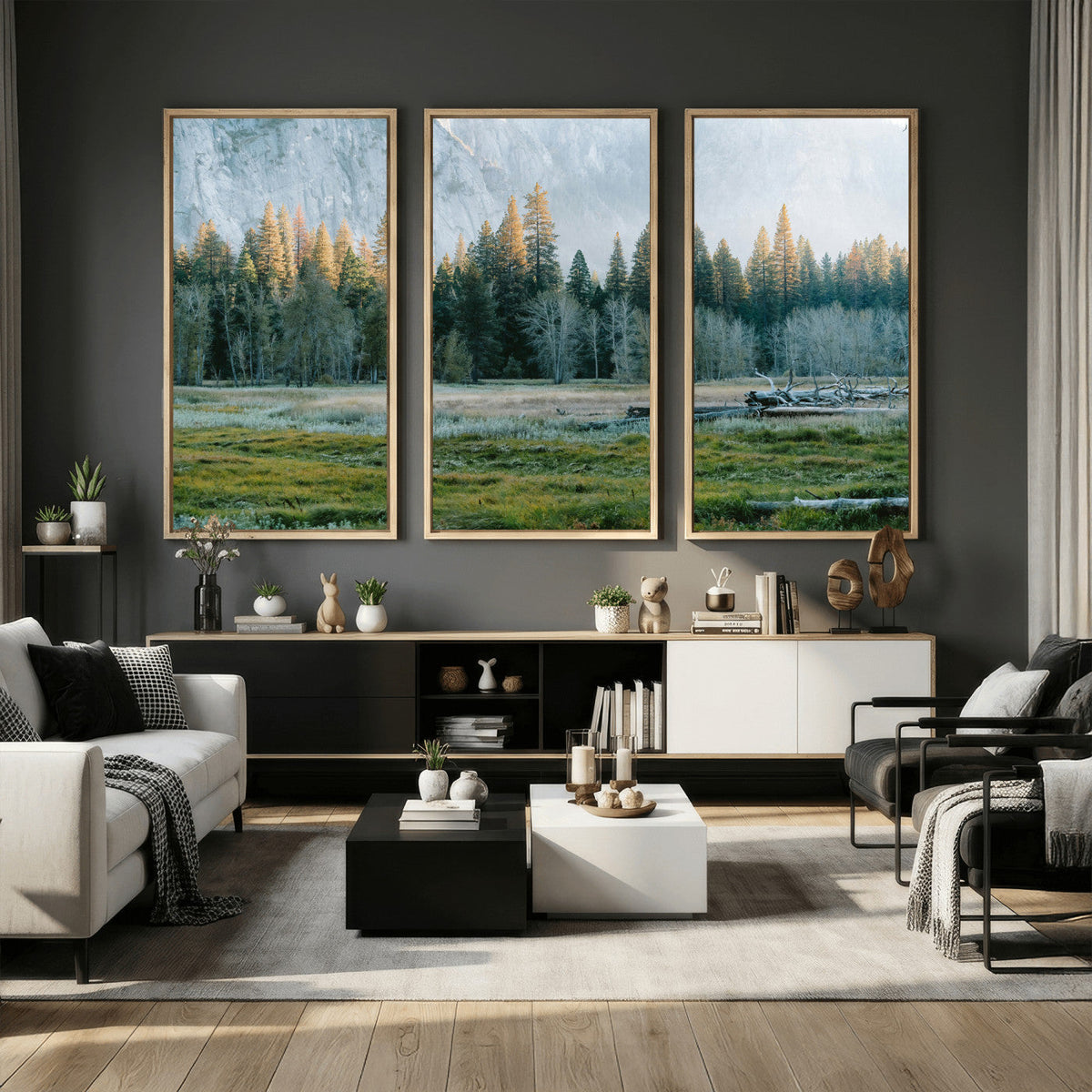 Forest Meadow Wall Art Canvas Print, Pine Tree Landscape