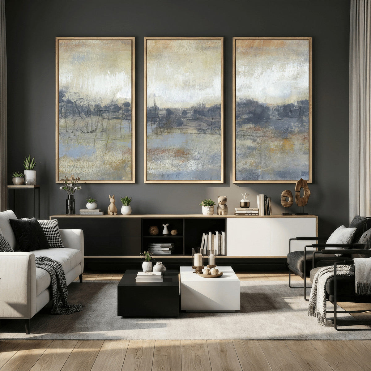 Abstract Neutral Landscape Painting Wall Art
