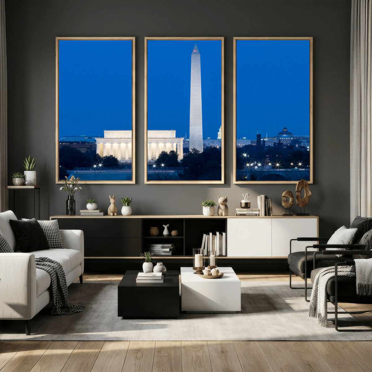 Washington DC Skyline Wall Art Canvas Print – Lincoln