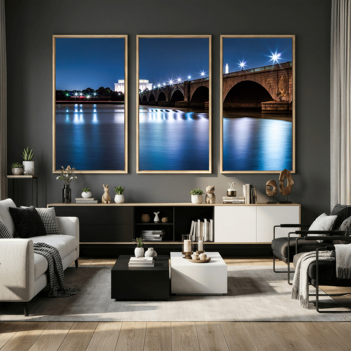 Washington DC Wall Art Canvas Print – Lincoln Memorial Night