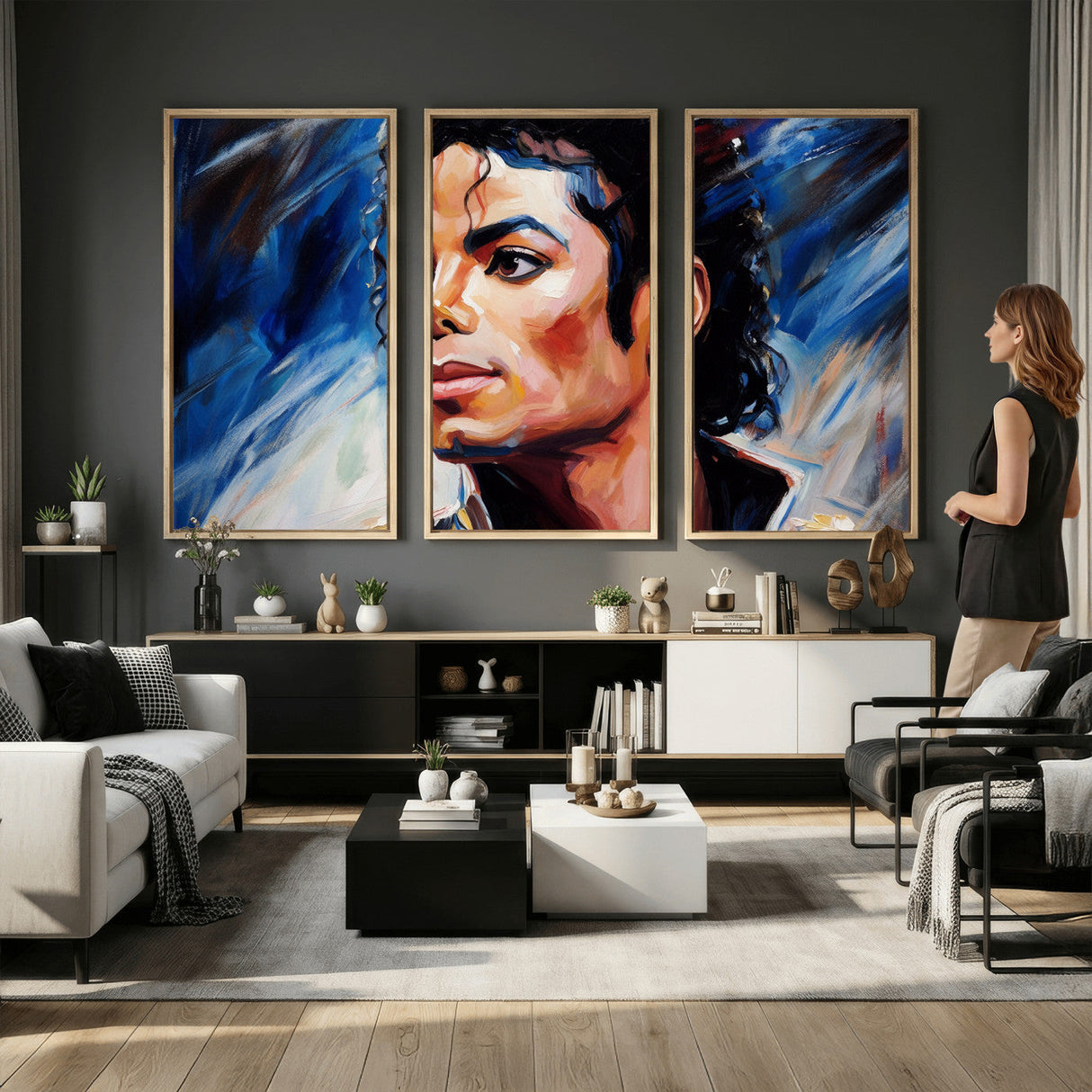 Abstract Michael Jackson Photo Wall Art Canvas Print