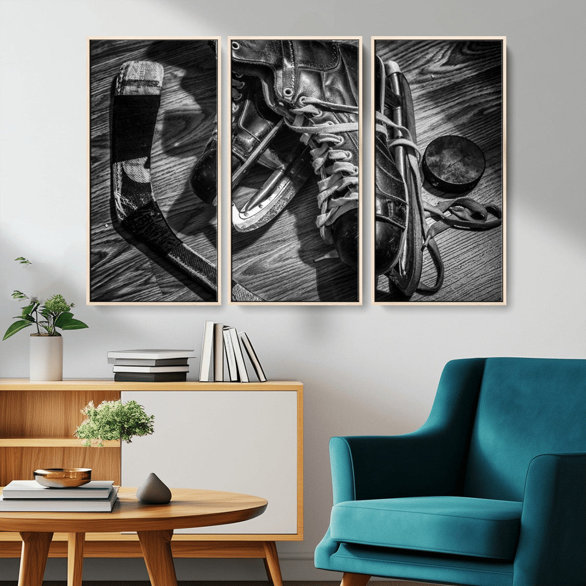 Old Pair of Mens Skates Wall Art Canvas, Men Skates Wall Art