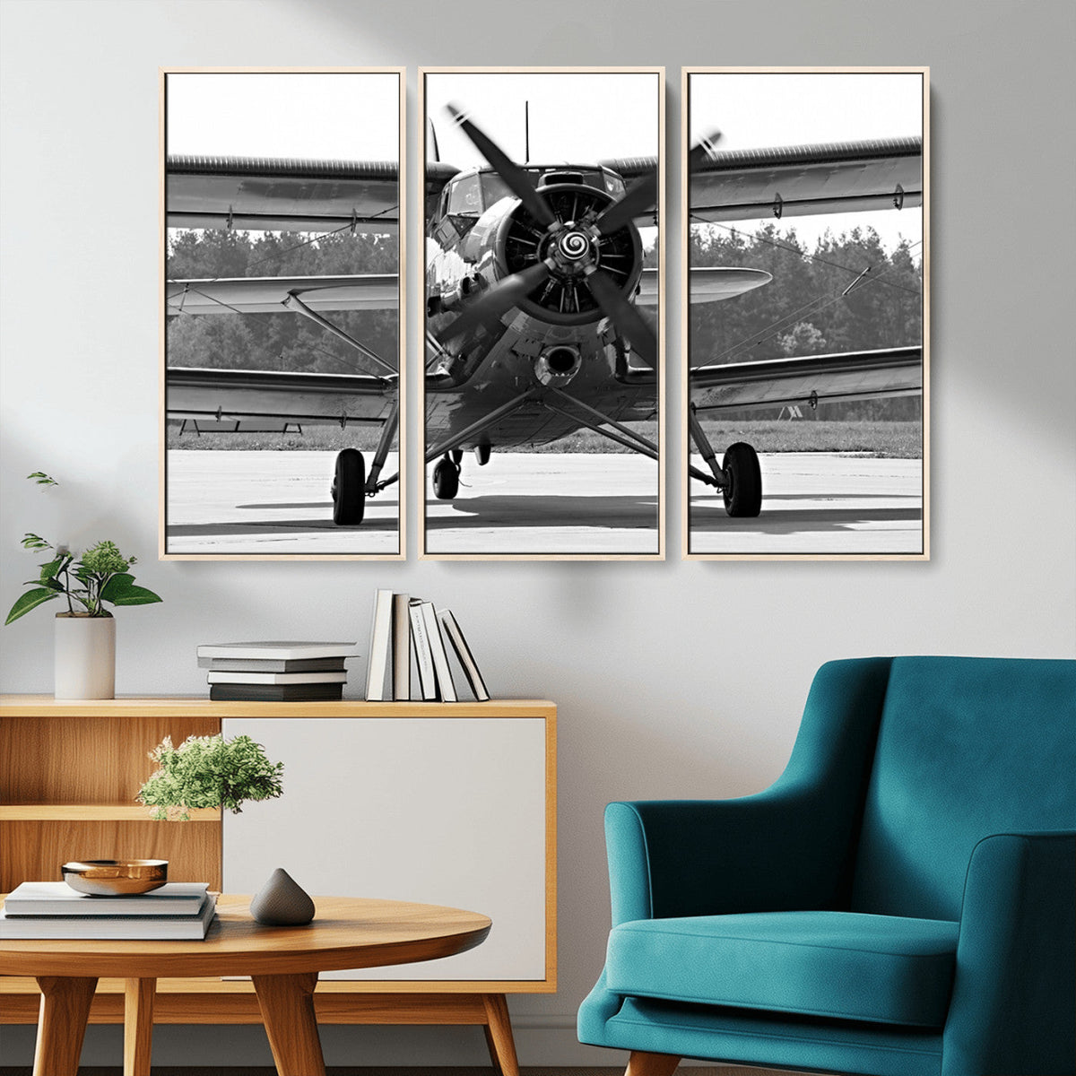 Wall Art Old War Plane Canvas Print