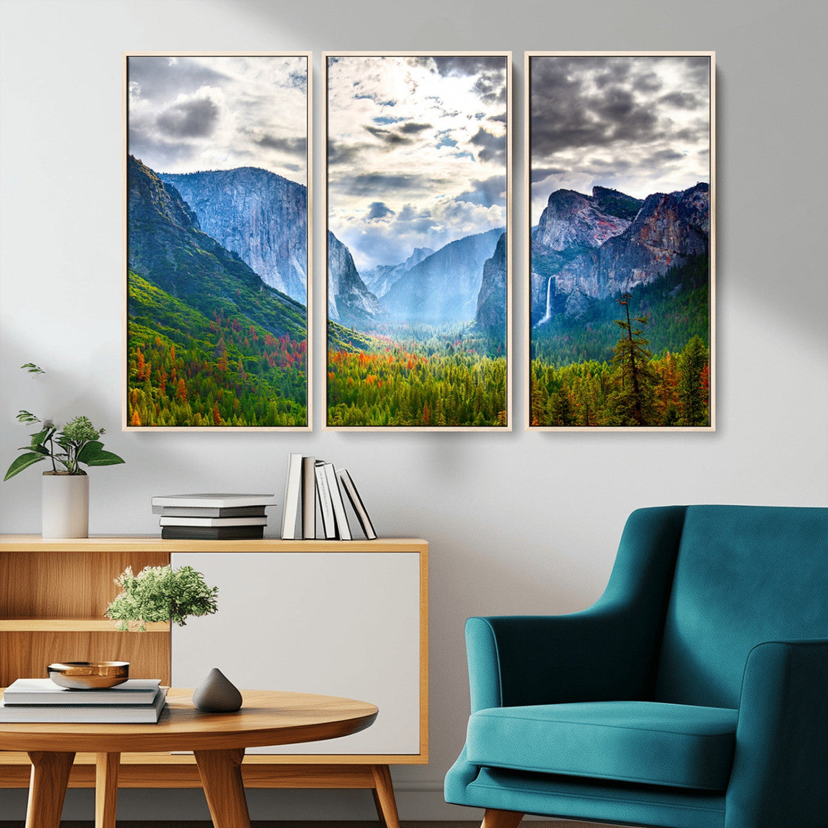 Yosemite Park Half Dome 3 Panel Canvas Print | Large Giclée