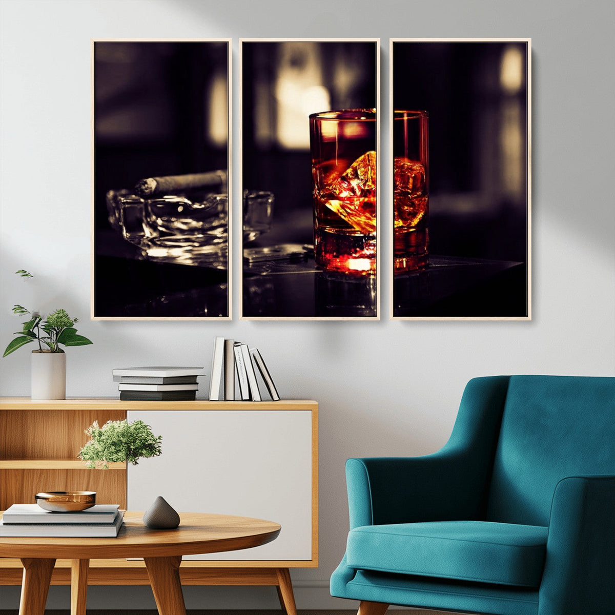 Whiskey and Cigar Canvas – Luxurious Wall Art for Home or