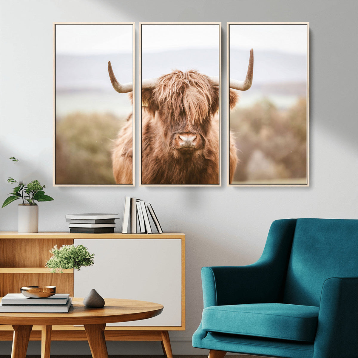 Scottish Serene Highland Cow Canvas Wall Art – Serene