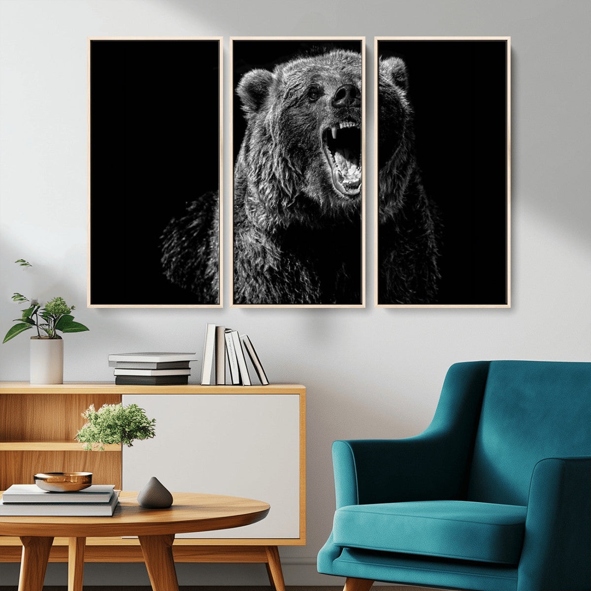Bear Canvas Print | Wildlife Wall Art for Cabin Decor |
