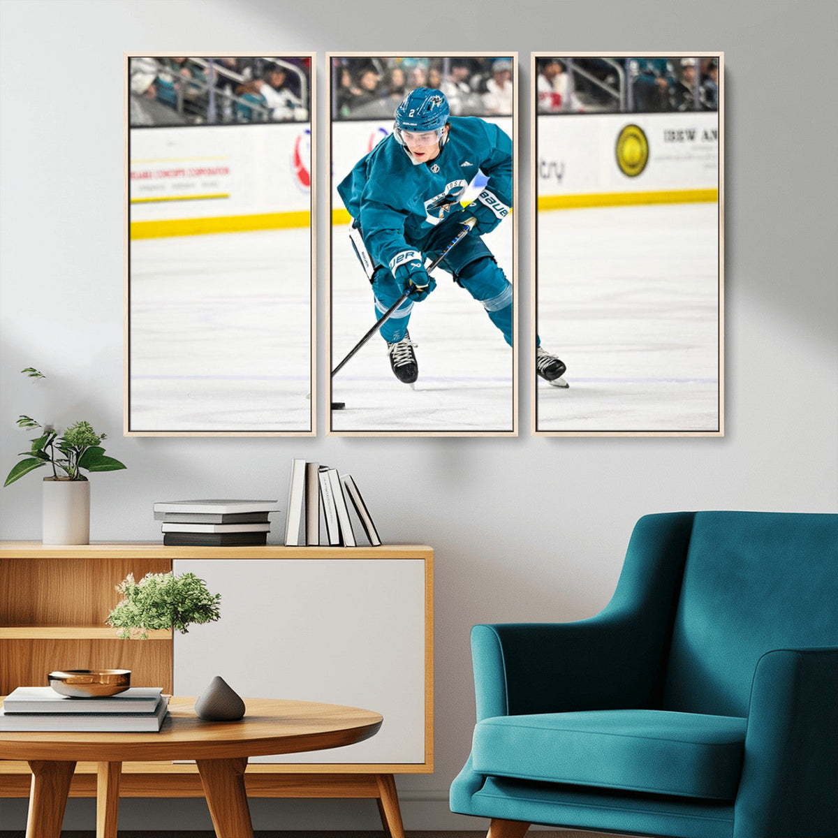 San Jose Sharks Ice Hockey Player Wall Art Canvas Print