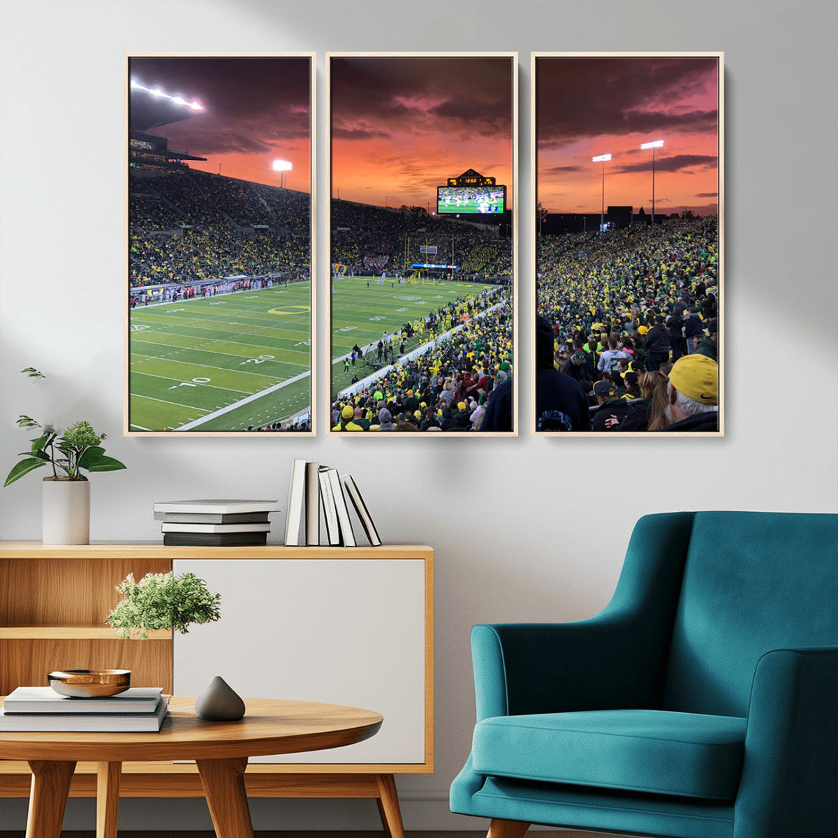 Eugene Autzen Stadium Canvas Wall Art Print – Sunset Over