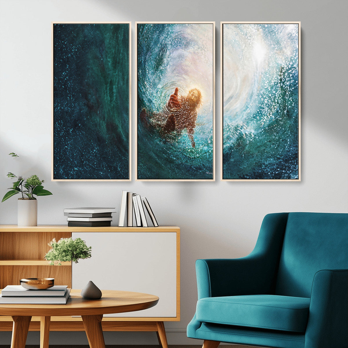Powerful Jesus Canvas Print - Hand of Salvation,