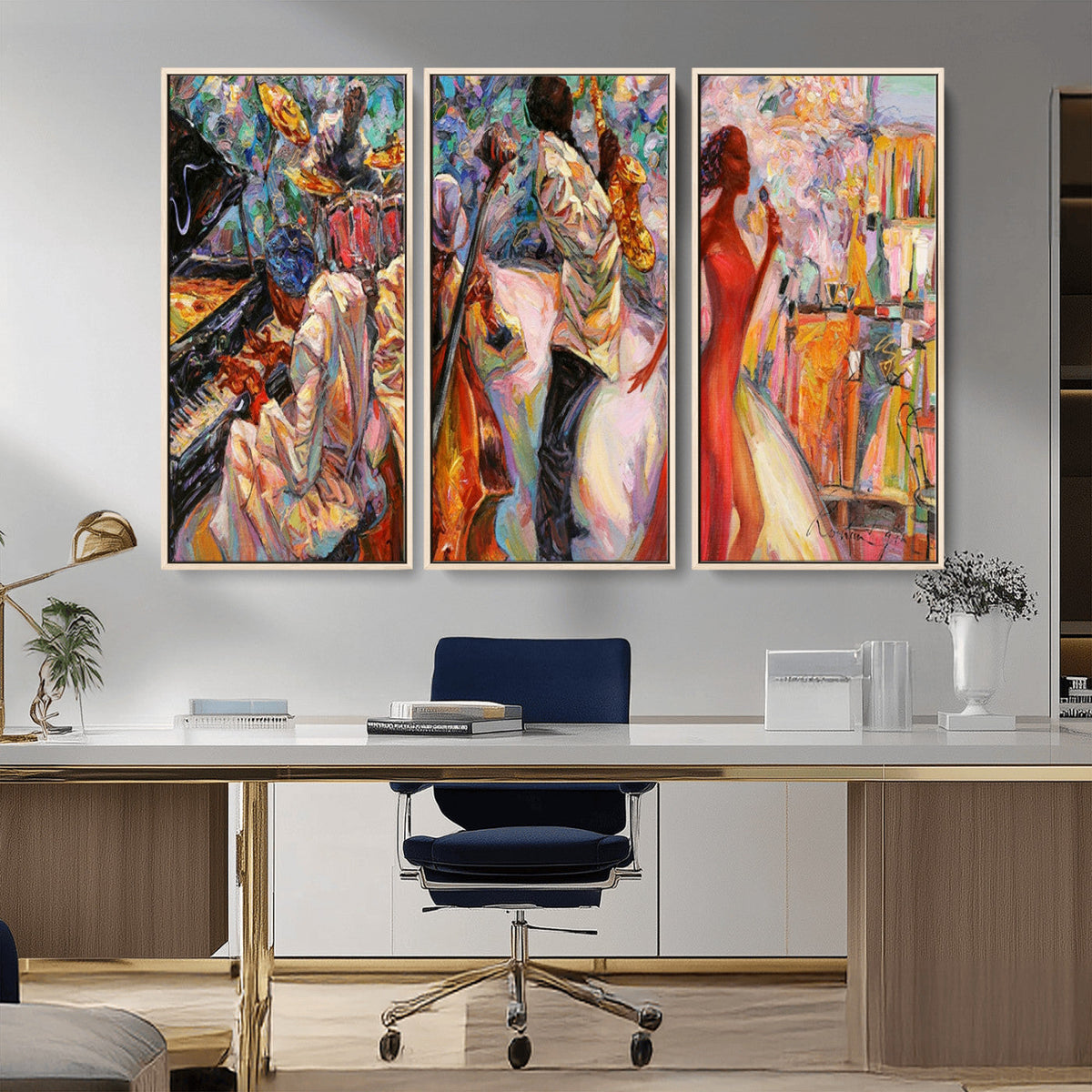 Abstract Afro American Jazz Canvas Wall Art | Music-Inspired